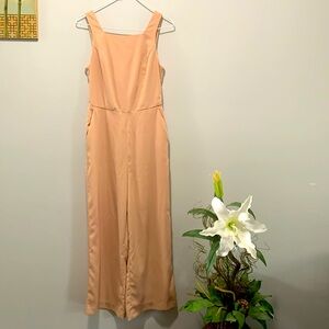 Dynamite Tie Back Jumpsuit in Neutral/Brown color